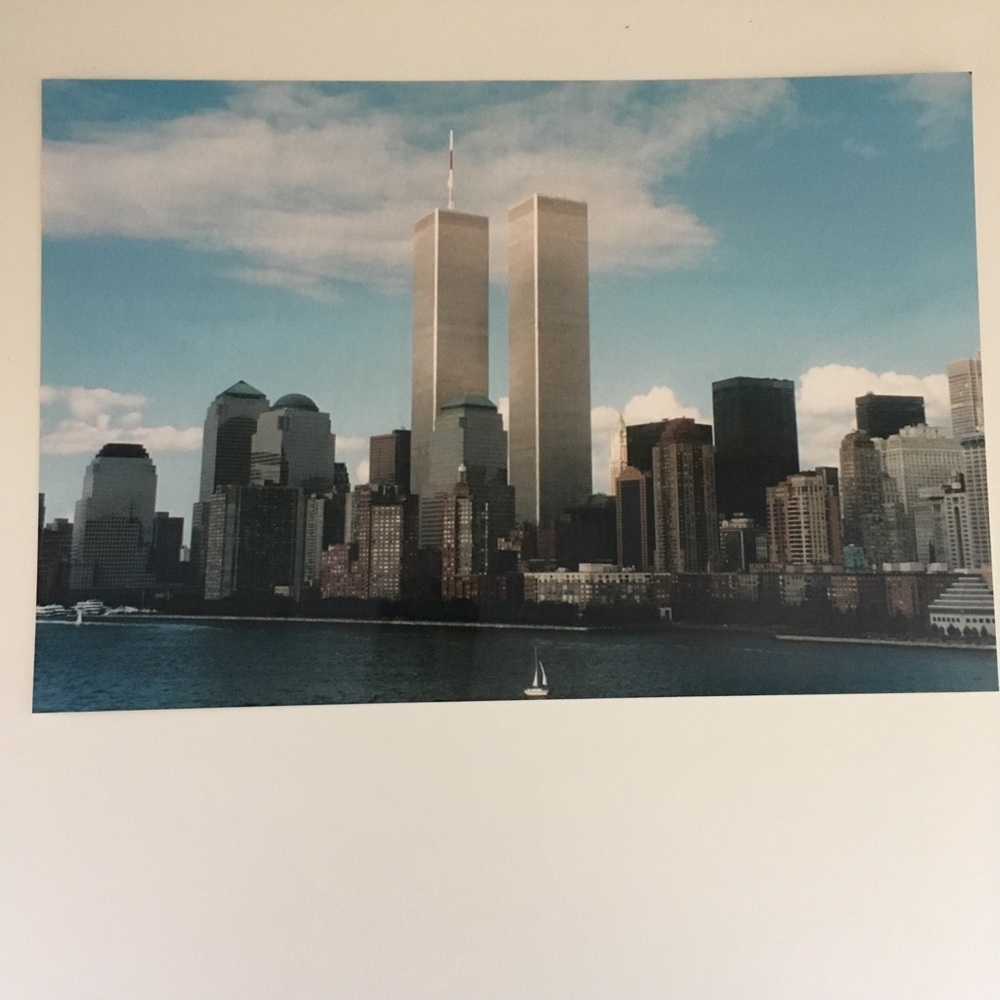 Photo - pre 911 NYC skyline WTC Towers & book